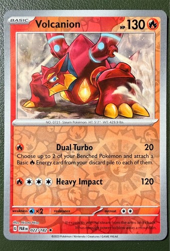 Pokemon TCG Volcanion 22/182 Paradox Rift SV4 Reverse Holo NM