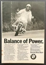1973 BMW Motorcycle print AD “Balance of Power”