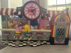 Coca Cola Vintage 3D Wall Clock Ice Cream Shop Soda Fountain Jukebox Diner