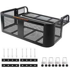 ATV Rear Cargo Basket Heavy Duty Steel Mesh Rack with Mounting Kit