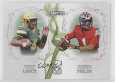 2021 Wild Card MATTE White - Green Smoke Trey Lance Justin Fields Rookie RC 0ps8