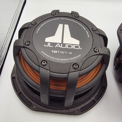 JL Audio 10TW1-4 10 inch Shallow Mount Subwoofers Pair with Grilles 4 Ohm Black