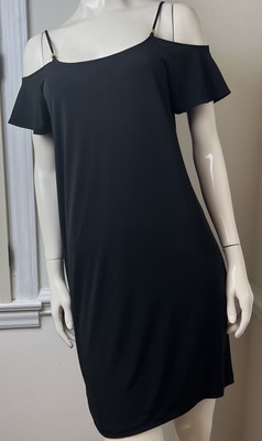MICHAEL Michael Kors Black Cold Shoulder Jersey Dress Size Small