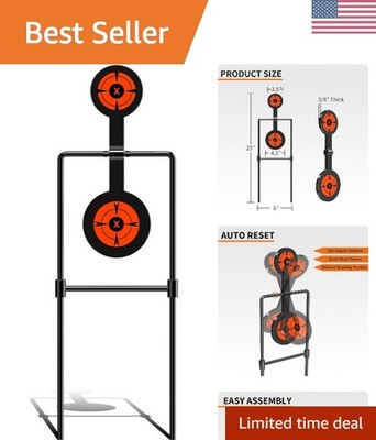 3/8 Inch Thick Double Spinner Shooting Targets - Auto Reset Steel Target - fo...