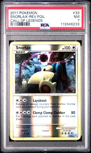 2011 POKEMON CALL OF LEGENDS SNORLAX #33 REVERSE PSA 7 NM #113346233
