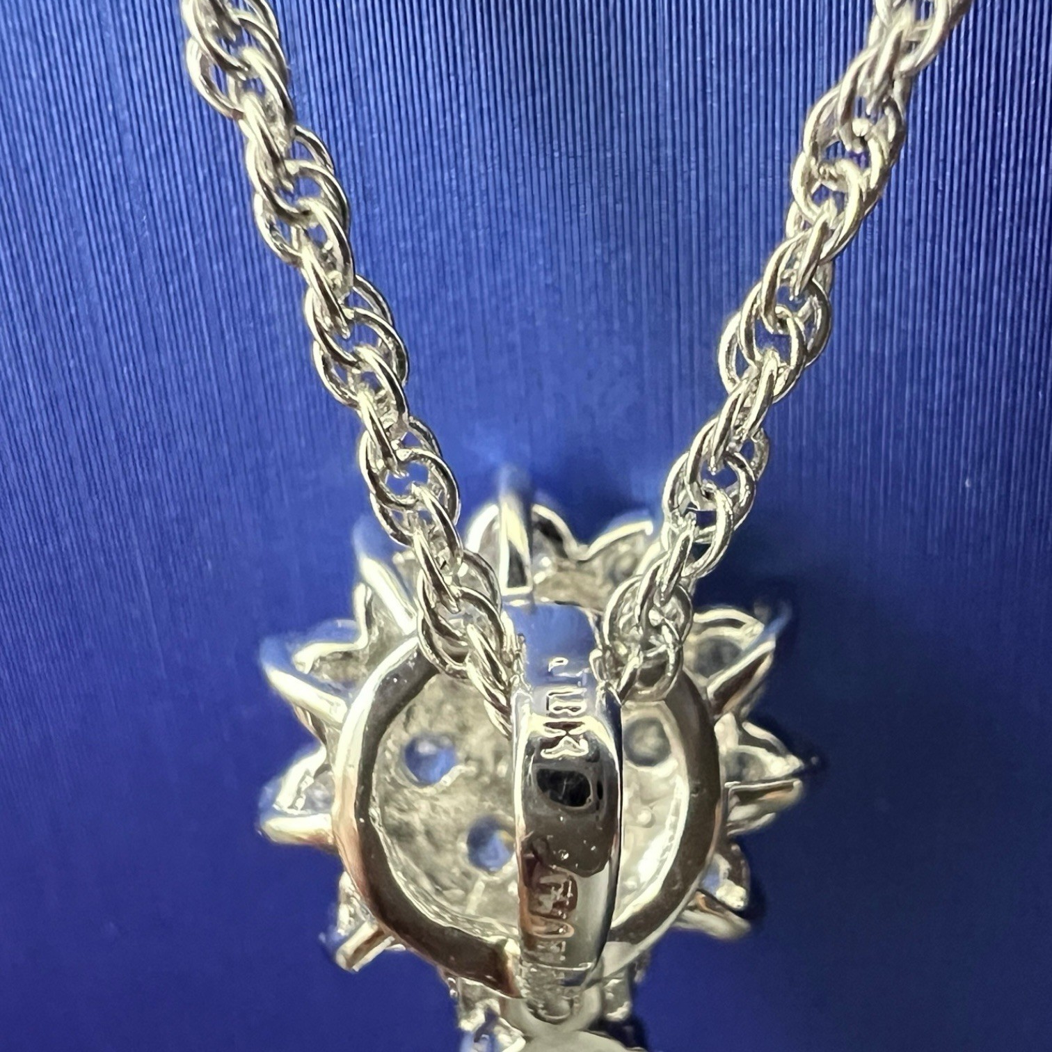 Vintage JBK Camrose & Kross Clear Crystal Pendant Chain Necklace VG+