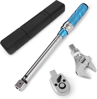 Adjustable Torque Wrench, 5 to 60 Nm with 30mm Open End and 3/8 Drive Ratchet...
