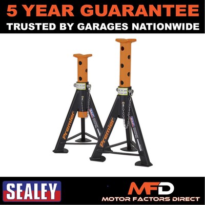 Sealey Premier Axle Stands (Pair) 6 Tonne Capacity per Stand Orange AS6O