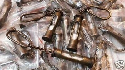40 Stück Maritim Vintage Messing Sanduhr Schlüsselanhänger Sand Timer Schlüss...