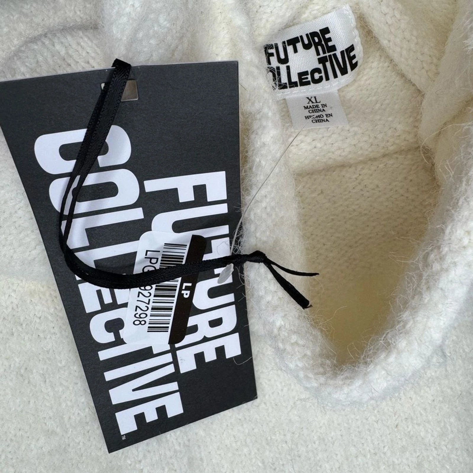 OFF WHITE Maxi abito smanicato elegante accogliente Future Collective bianco sporco taglia XL nuovo con etichette