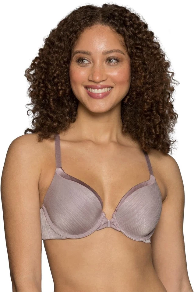 Sujetador Camiseta Vanity Fair 38DD 75339 Iluminación Frontal Cierre Forrado Con Aros Gris Foto 2 de 4