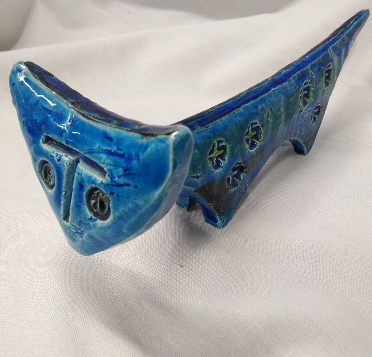 BITOSSI FLAVIA Cat Figurine Rimini blue Art pottery From Japan | eBay