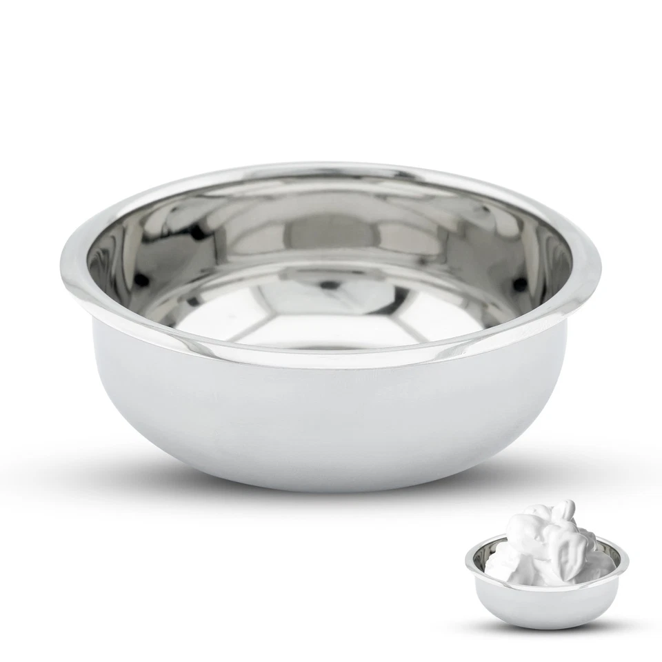 HARYALI LONDON Stainless Steel Shaving Bowl, Durable, Compact, Shave Bowl for Soap & Cream