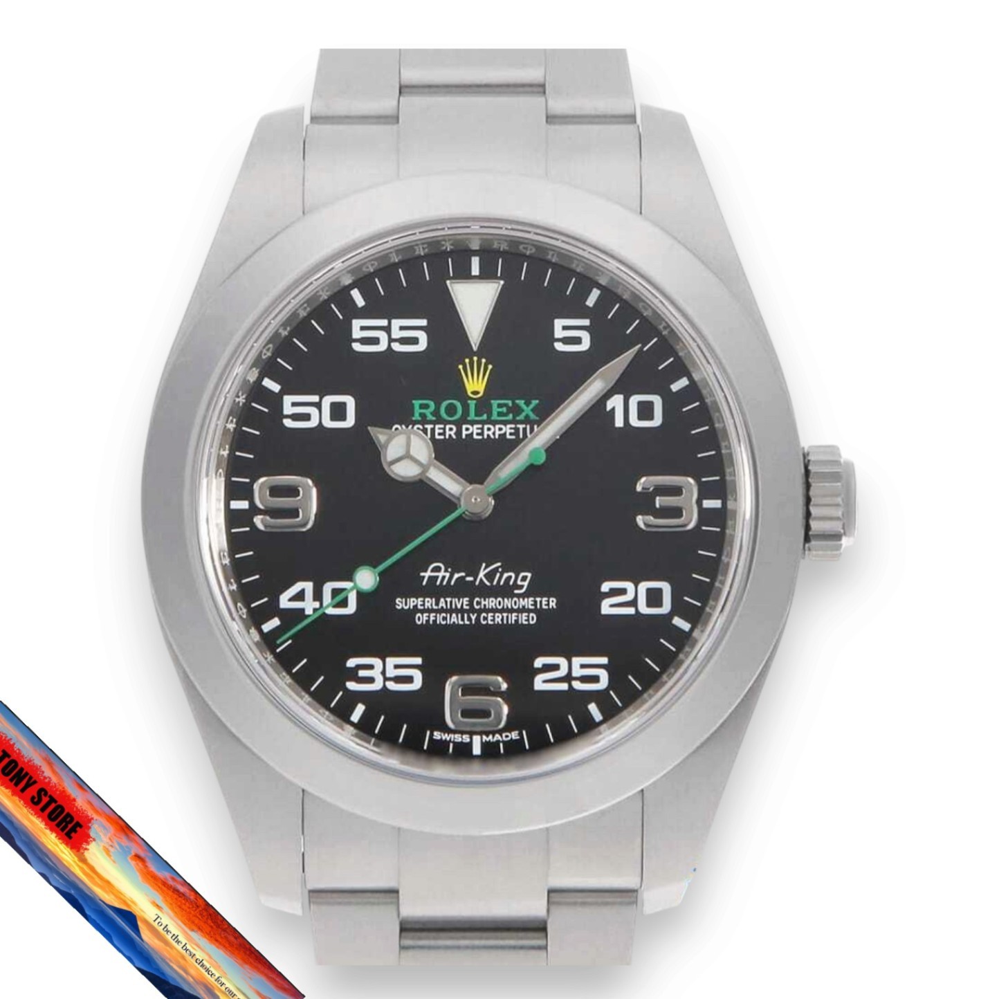 Rolex Air King 116900 Black Stainless Steel Men's Watch