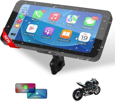 New 6.25'' Motorcycle Navigator Wireless CarPlay Android Auto with HD Camera