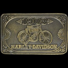1st Motorcycle 1903 Harley-Davidson Single Biker Rider Gift 70s Vtg Belt Buckle