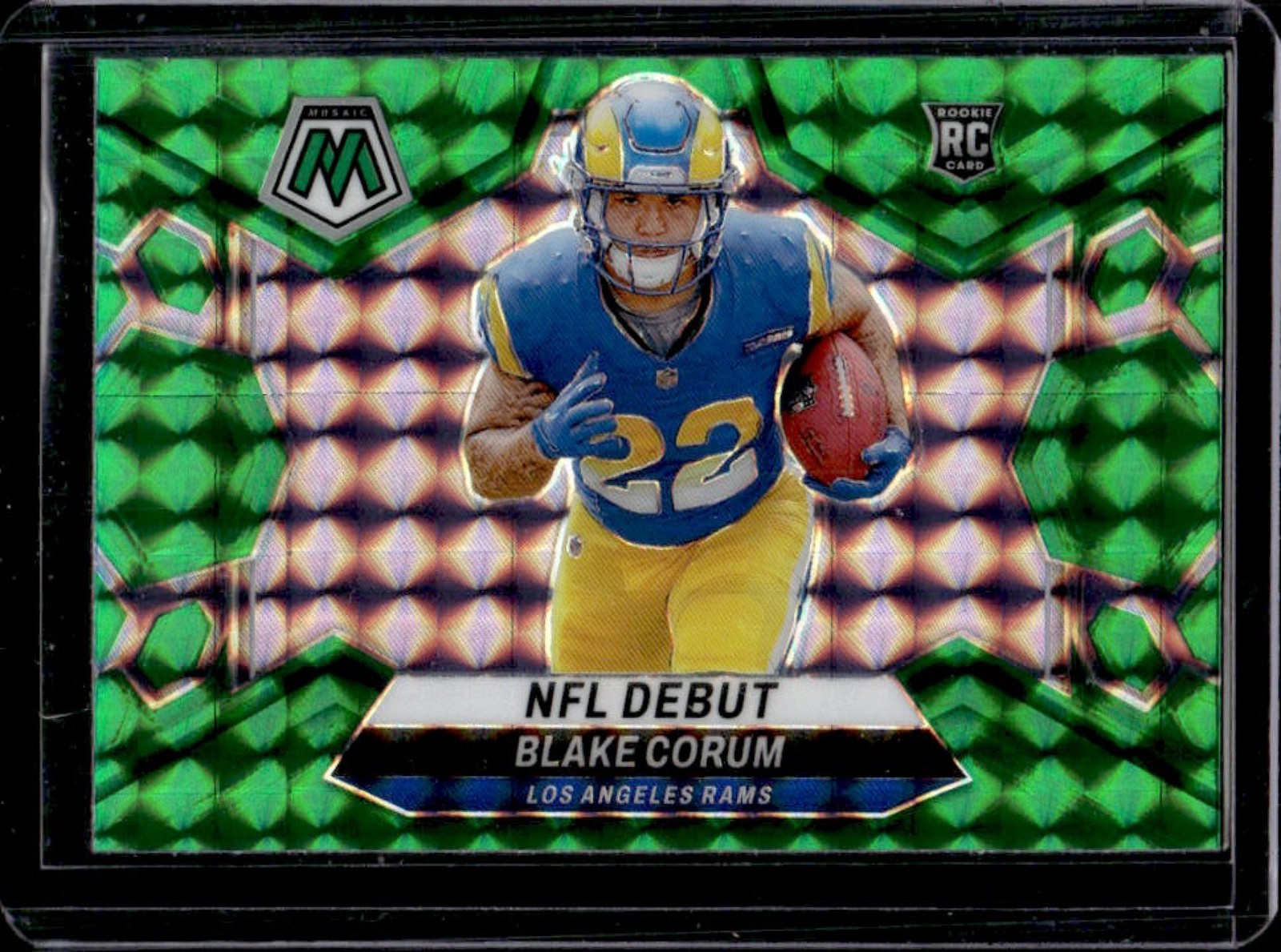 2024 Mosaic Blake Corum RC Green Prizm Rookie NFL Debut #278 Rams