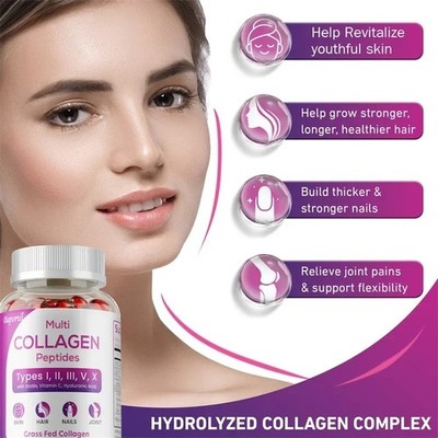 Anti Aging Collagen Peptides for Wrinkles Hair Skin Nails Joint Support