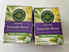 2-Traditional Medicinals Organic Smooth Move Tea with Peppermint Senna 16 Bags