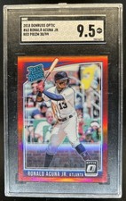 2018 Donruss Optic Ronald Acuna Jr. Red Prizm RC Rated Rookie #/99 SGC 9.5