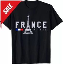 France Paris T-Shirt French Flag Eiffel Tower Souvenir