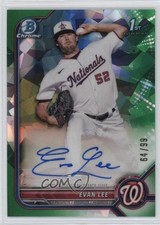 2022 Bowman Chrome Prospect Green Atomic Refractor 64/99 Evan Lee Auto 16zo