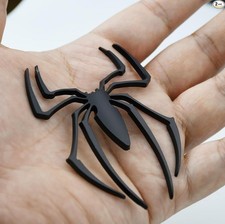 3D Metal Black Widow Spider Emblem Badge with Adhesive for F3 RT R Black