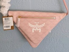 MCM Himmell Triangle Pouch Crossbody Pink Lauretos NEW w/TAGS DUST BAG
