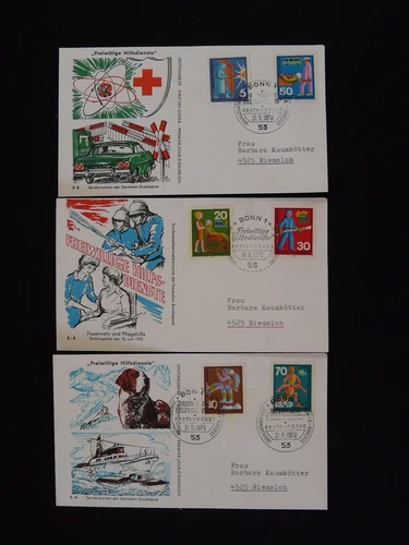 rescue jobs set of 3 FDC Germany 1970