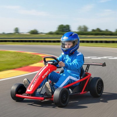 AIYAPLAY Kinder Elektro Gokart 24 V 6-13km/h Drift Kart mit Sanft Start, Musik