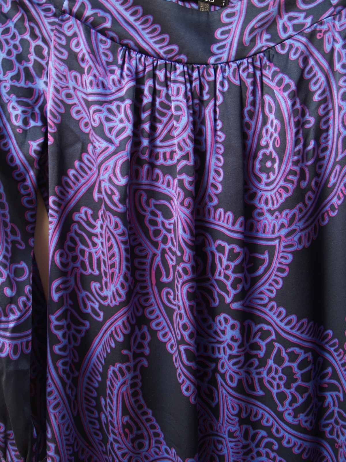 Stills - Pure silk Dress purple round yoke style neck size 10 image 9