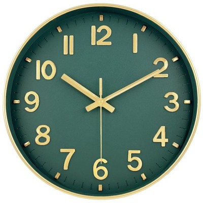Modern Wall Clock, 10 Inch Digital Wall Clocks Battery Operated, Round Non Ti...