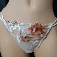 Vintage 80's 90's Thong Panties V String FRENCH HI CUT  32 - 36" Waist L / XL