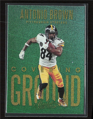 2018 Panini Absolute Antonio Brown Covering Ground Spectrum Gold #CG-AB Steelers