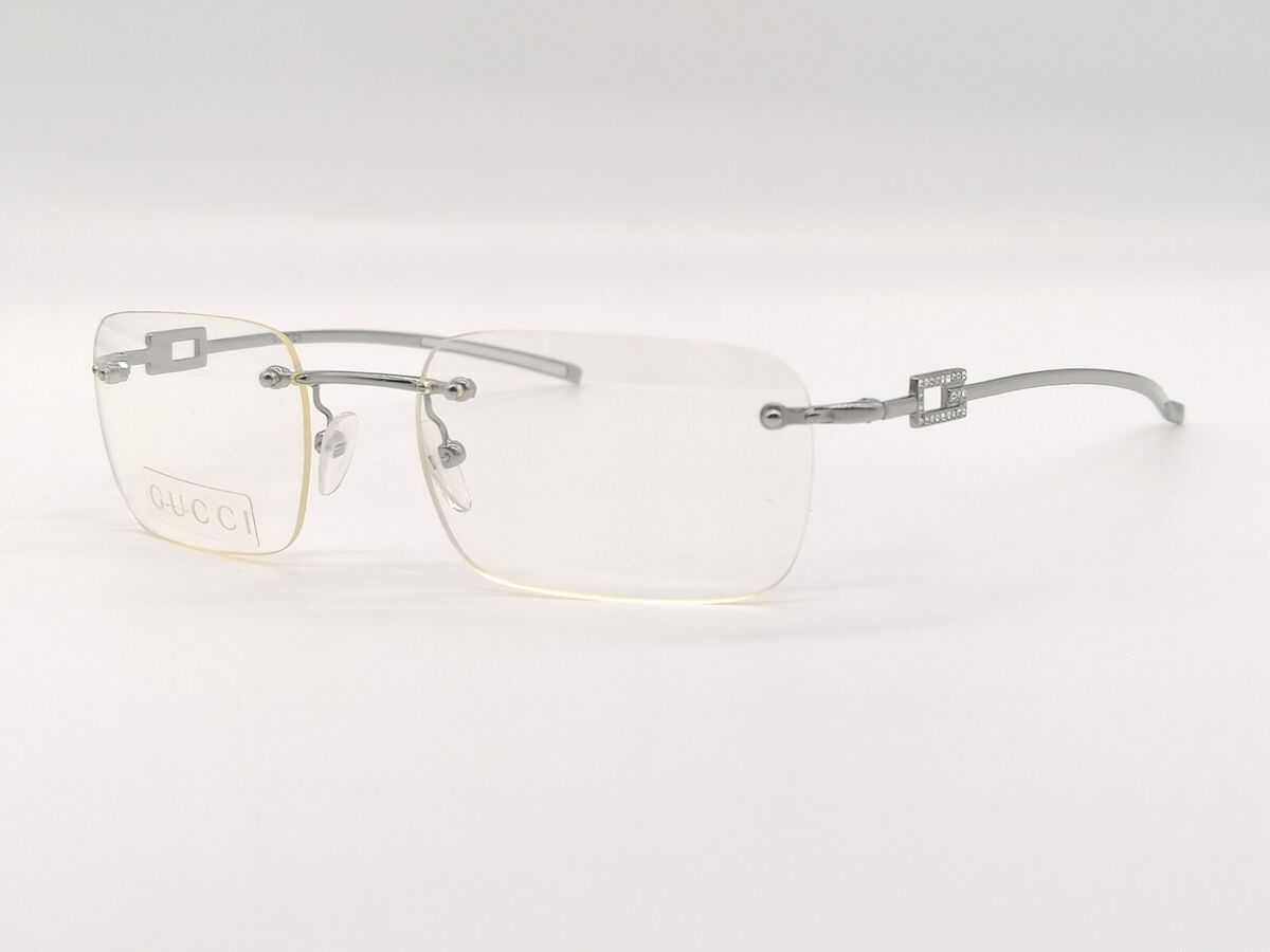 Authentic GUCCI GG 1777/STRASS Square Rimless Glasses Frame Authentic GUCCI GG 1777/STRASS Square Rimless Glasses Frame