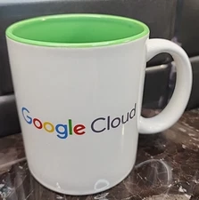Google Cloud 12 Oz Coffee Mug Green White M Ware