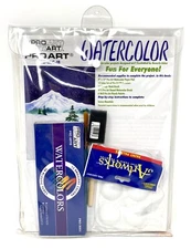 Pro Art PRO-W/C-IB - Watercolor w/ Brushes, Palette & Watercolor Paper Kit NEW