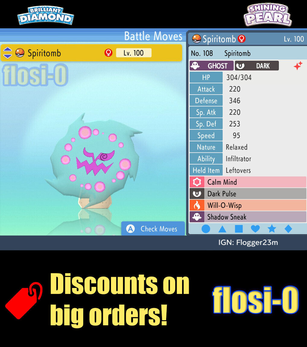 6IV Shiny Spiritomb Pokemon Brilliant Diamond and Shining Pearl