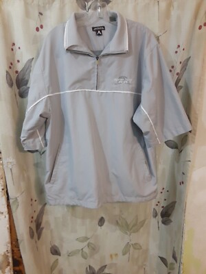 Antigua ~ Golf Wind Breaker ~ Waters Edge Golf ~ Grey ~ Medium ~ Nice ~Pre-owned