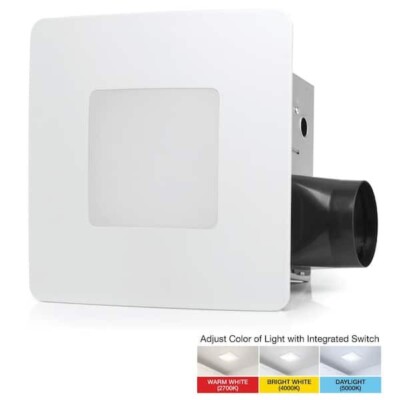 ReVent RVL110 Bathroom Exhaust Fan 110CFM Ceiling/Wall Mount w/ Adjustable LED