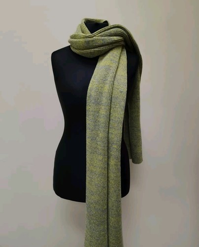 Sweaty Betty Oversized scarf Merino wool Blend Winter yellow grey knitted - Picture 6 of 16