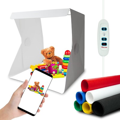 10'' Photo Shooting Studio Light Box Tent kit-Portable White Photo Box-40pcs LED
