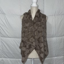 Anthropologie Elevenses Faux Fur Open Front Vest In Fawn Sz X-small - Euc