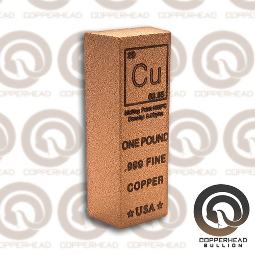 10 x 1 Pound lb (16 oz) Trapezoid Copper Bullion Bars Element .999 Fine Ingot - Afbeelding 5 van 5