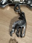 Vintage Silver Tone Great Dane Pin ML Designs 1990 Attached To A Dog Bone — photo 3
