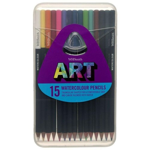 WHSmith Art Watercolour Pencils Triangular Shape With TopOpen Case