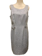 John Meyer Collection Women Shift Dress Sz 12 Blue Sleeveless Lined