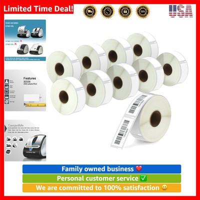 Durable Fade & Smear Resistant 10 Rolls of 5000 DYMO Address Labels, 1'' x 2-1/8''