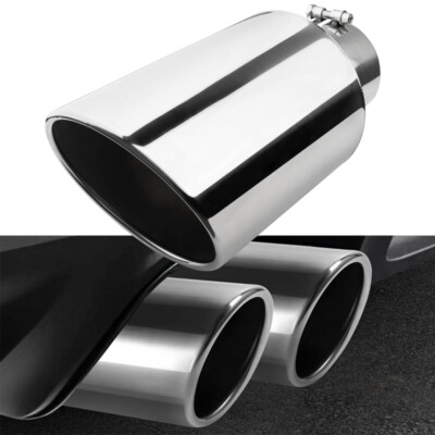 Stainless Steel Exhaust Tip 5'' Inlet 8'' Outlet 15''Long Tailpipe Rolled-Edge Pipe