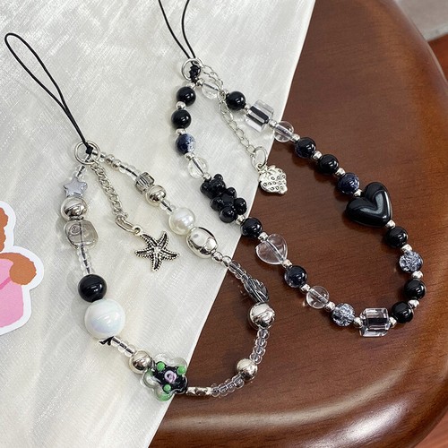 Camellia Beads Phone Chain Starfish Cat Claws Earphone Case Pendant Bag Decor - 第 1/18 張圖片